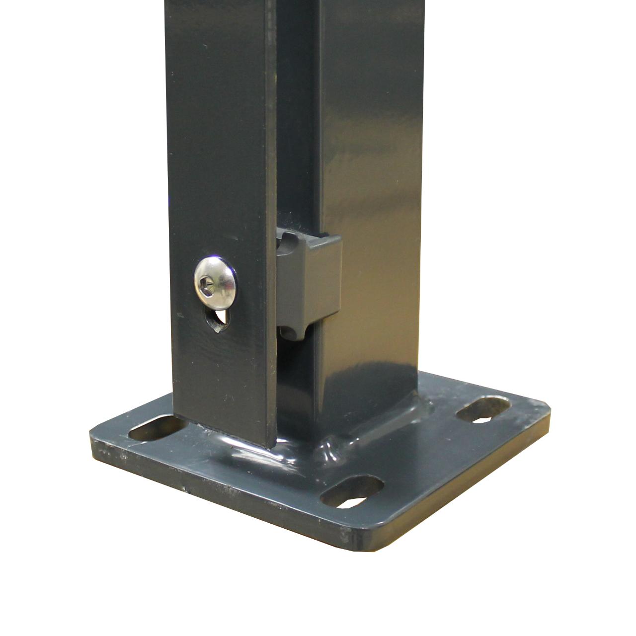 Höhe 0830 mm anthrazit, Zaunpfosten Typ HS Mitte Bodenplatte
