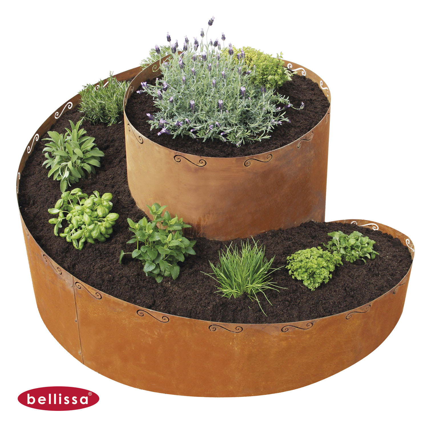 Kräuterspirale Corten-Stahl 1400 x 800 x 1300 mm