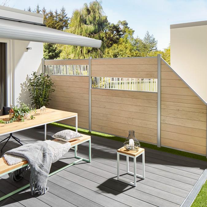 Sichtschutz WPC Classic 1780 x 1830 mm sand - Leiste anthrazit