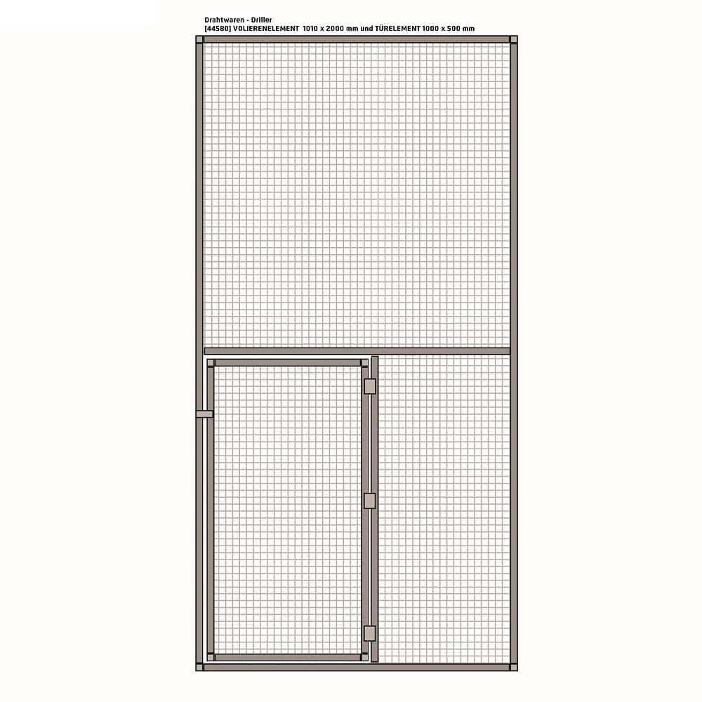 ALU Bausatz Voliere - Türelement - 1010 x 2000 mm