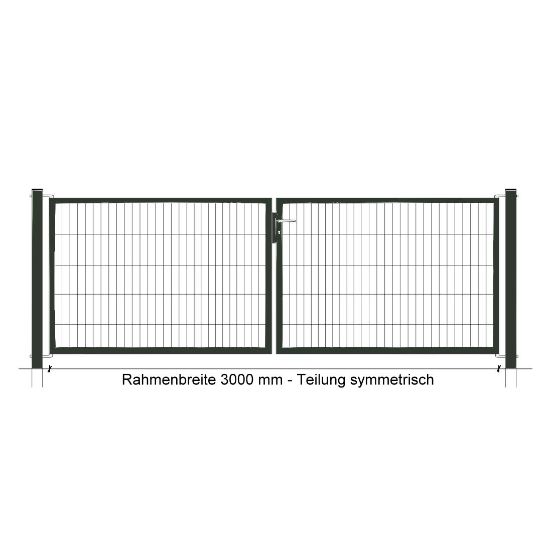 Industrie-Kombitor 0800 x 2980 mm, 2-flgl., symmetrisch, anthrazitgrau