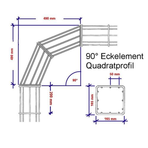 Ranko® Ranksäule Quadrat, Eckausbildung 90°, feuerverzinkt