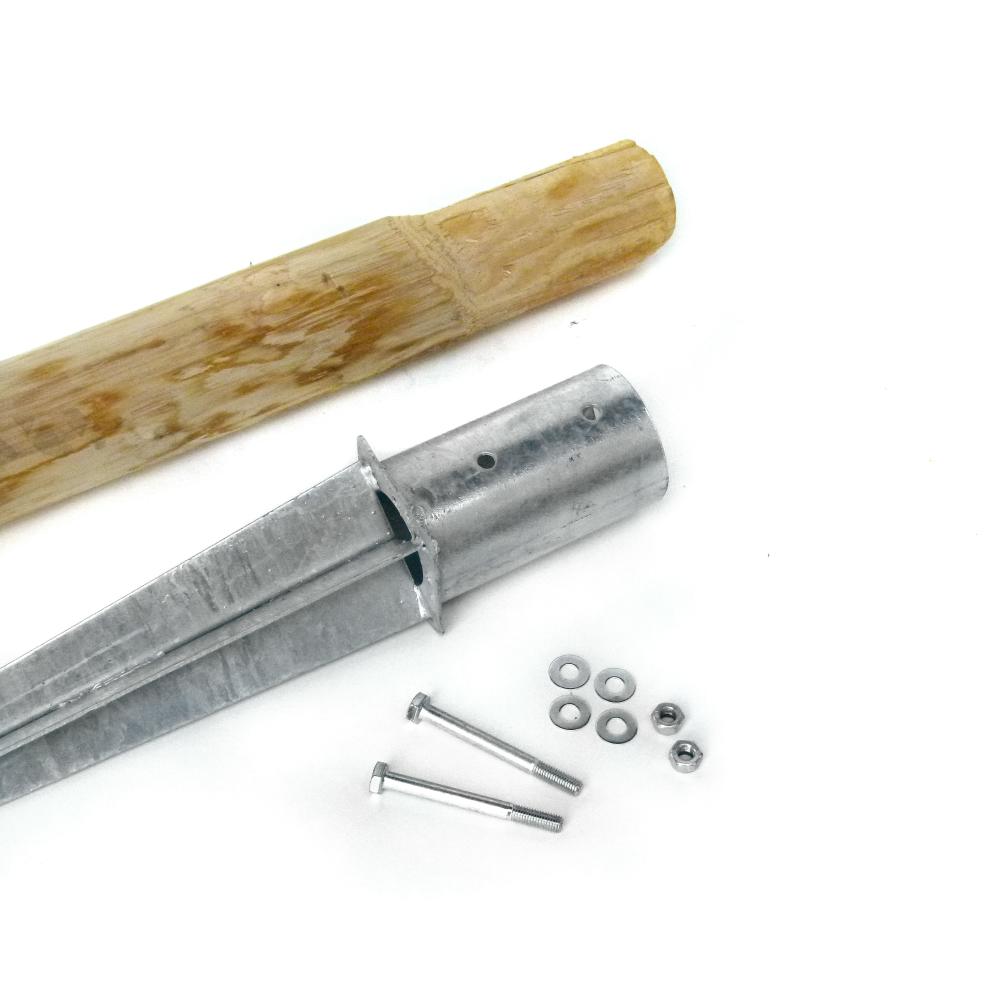 Staketenzaun 1000 mm Holzpfahl Kastanie 090/110 mm Einschlaghülse