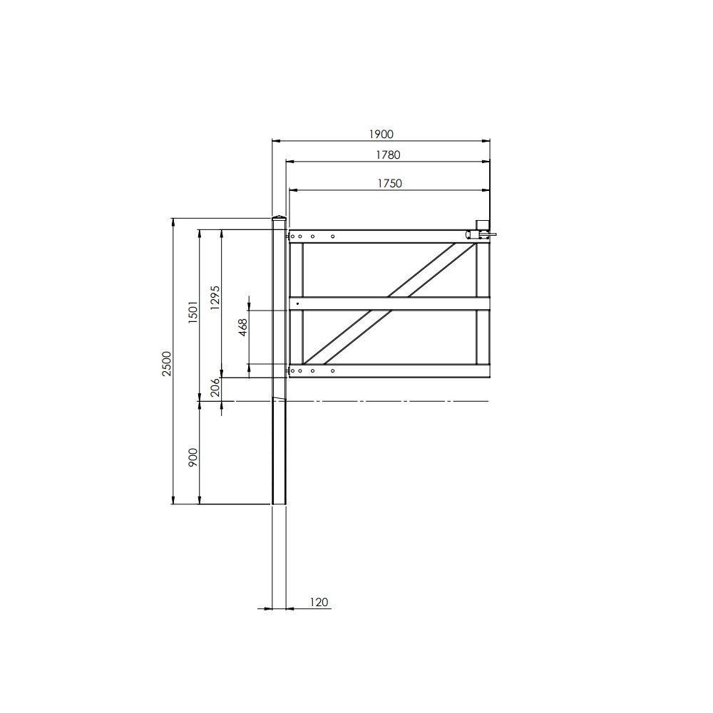 Koppelzaun 3 Querriegel Tor 1flgl 1800 mm