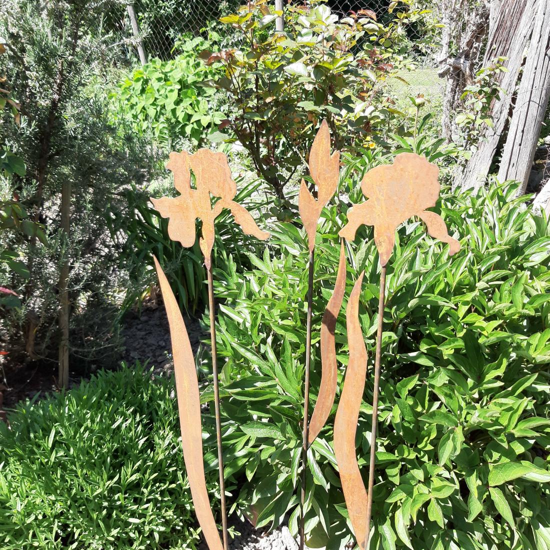 Rost Gartenstecker Iris 900 mm 3er Set
