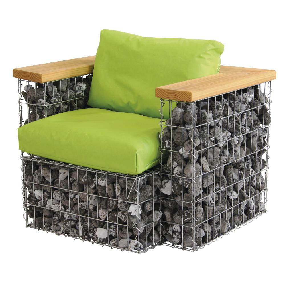 Gabionen Gartenlounge Sessel