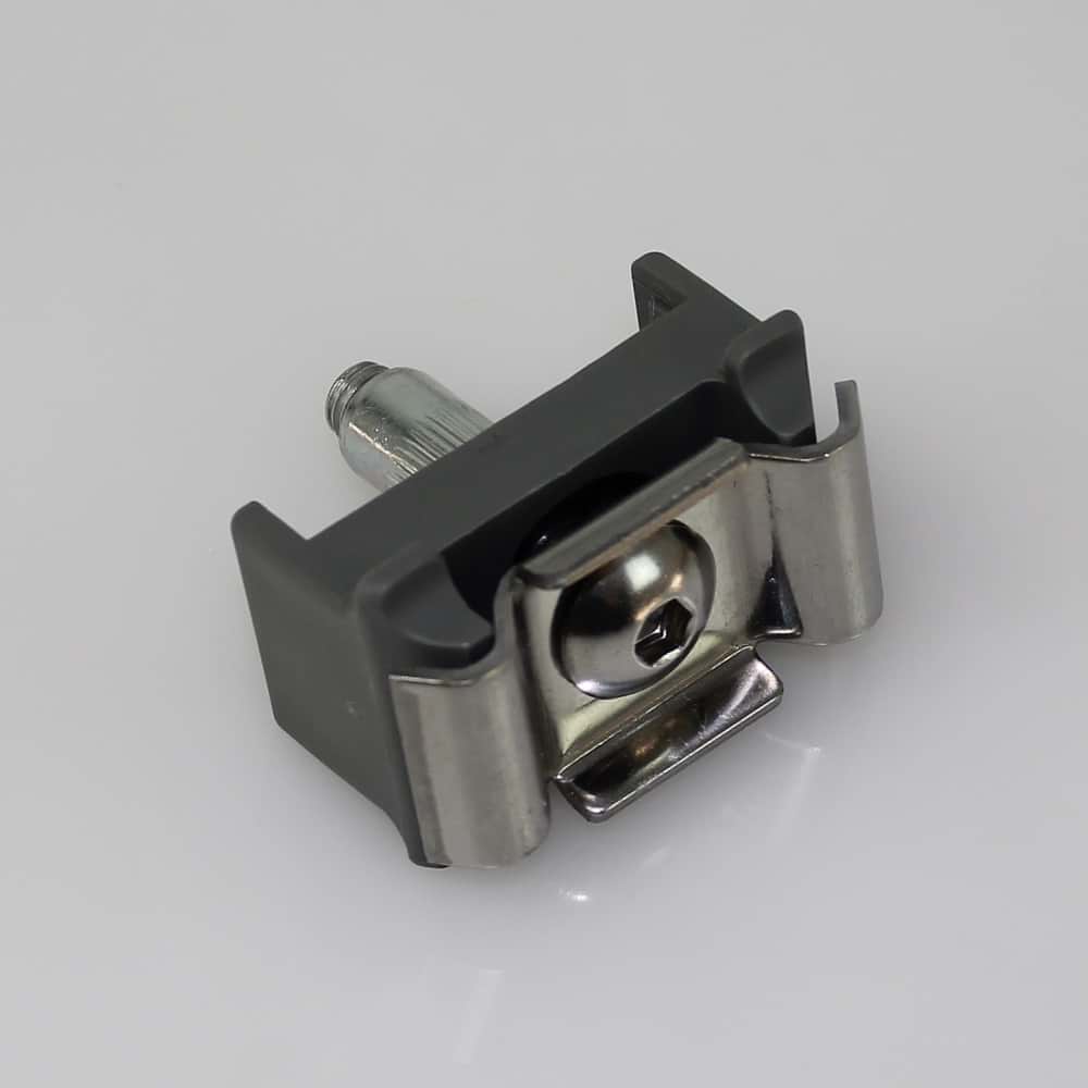 Mattenhalter Pfosten 40 mm mit Schraube + Blindnietmutter grau II
