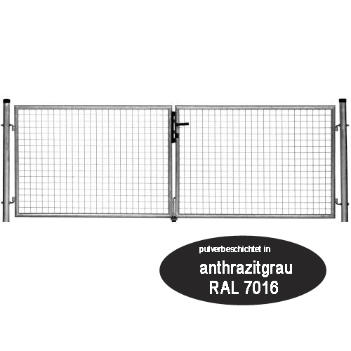 Gartentor 3000 x 1250 mm Topcolor S anthrazit - 2-flgl