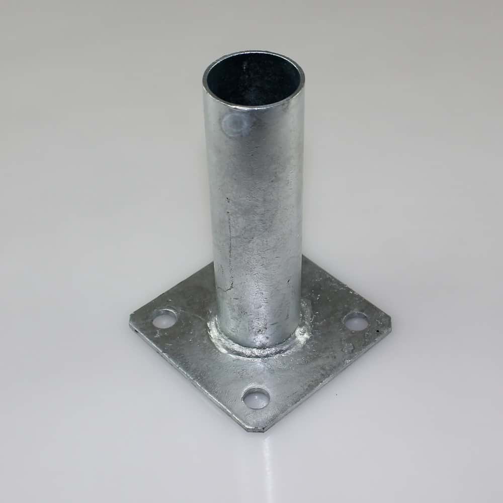 Bodenplatte für Rundpfosten 48mm, 100x100x4,0mm,  verzinkt