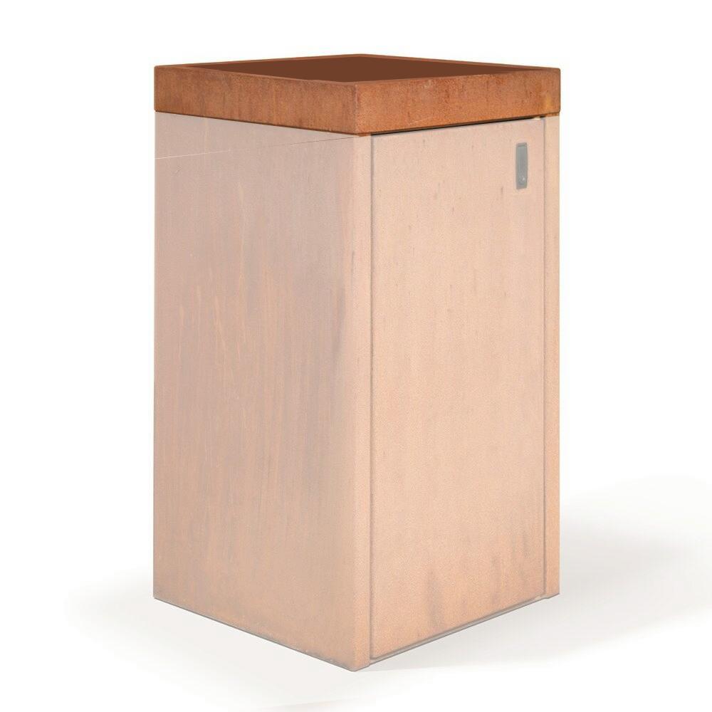 Mülltonnenbox 120 Liter Corten - Zulage Pflanzdach