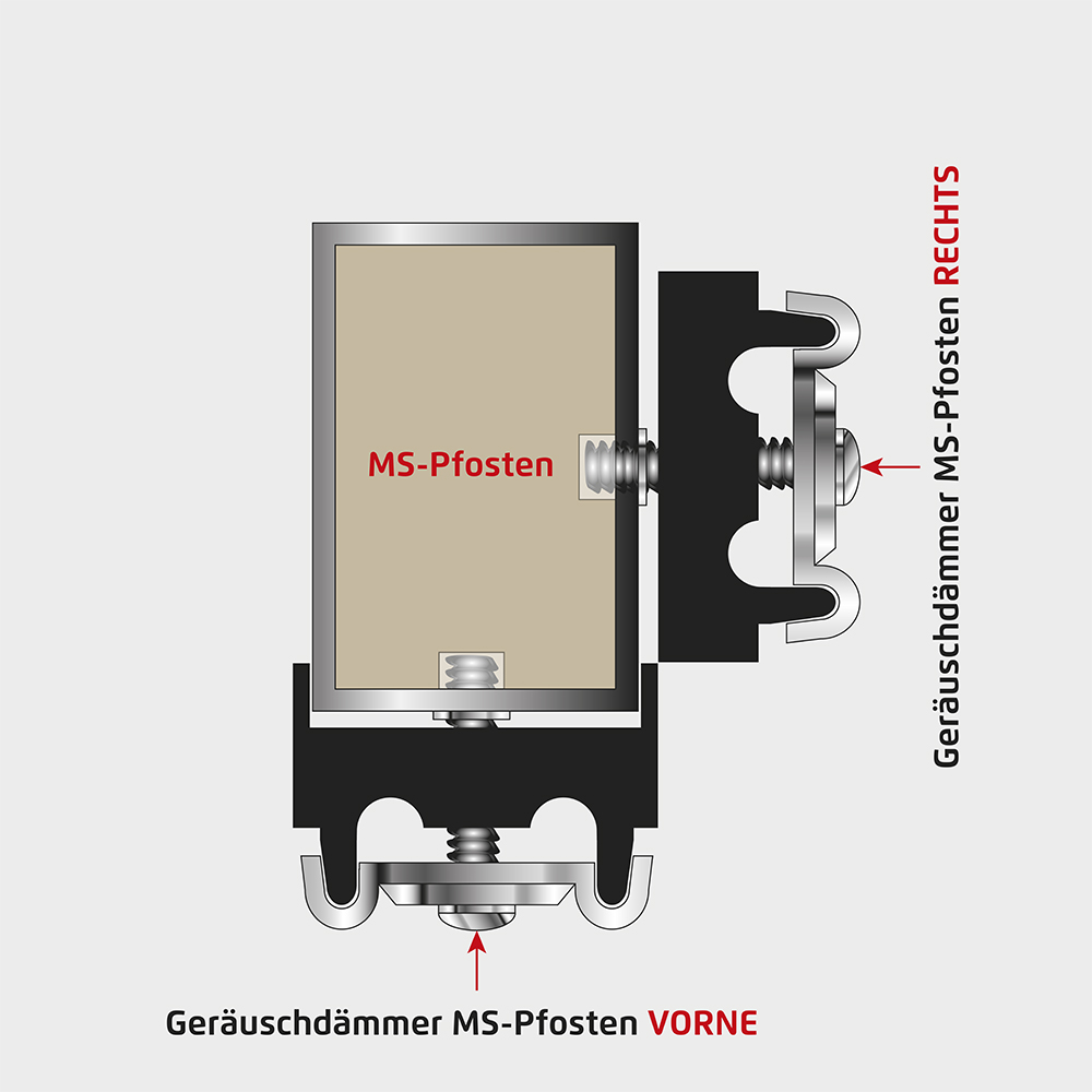 Höhe 0630 mm Wahlfarbe, Zaunpfosten Typ MS Eck