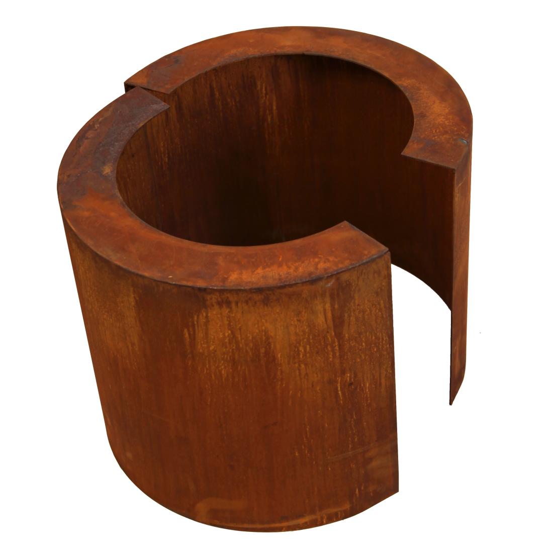 Rost Verblendtopf Ø 477 x 1000 mm x 3 mm mit Rand 60 mm