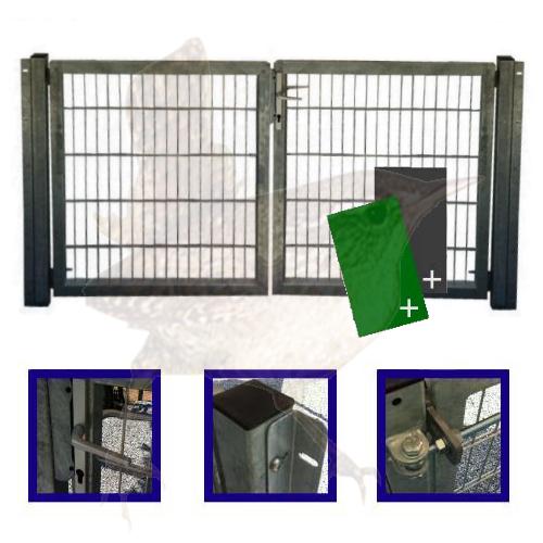 Gartentor 2-flgl. 2000x1400 mm Wahlfarbe, LGT Vario
