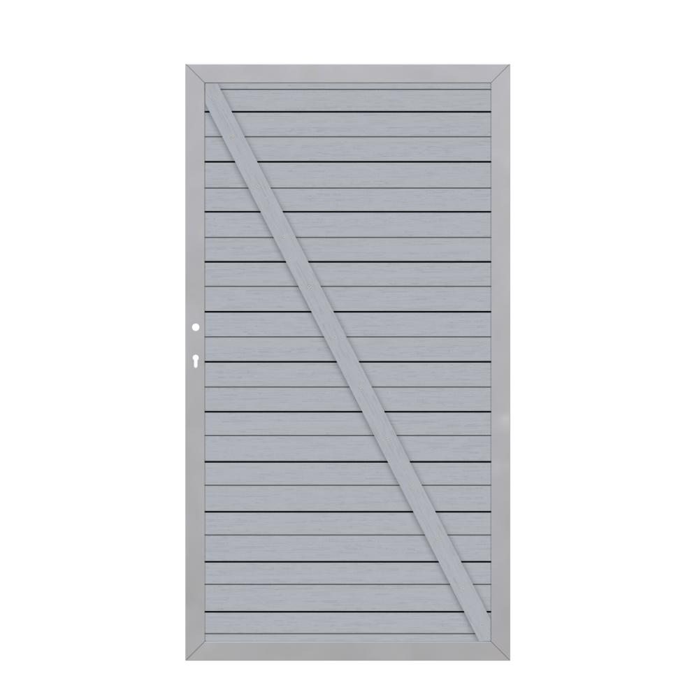 Tor WPC Classic 0980 x 1800 mm 1flgl. grau/silber DIN rechts