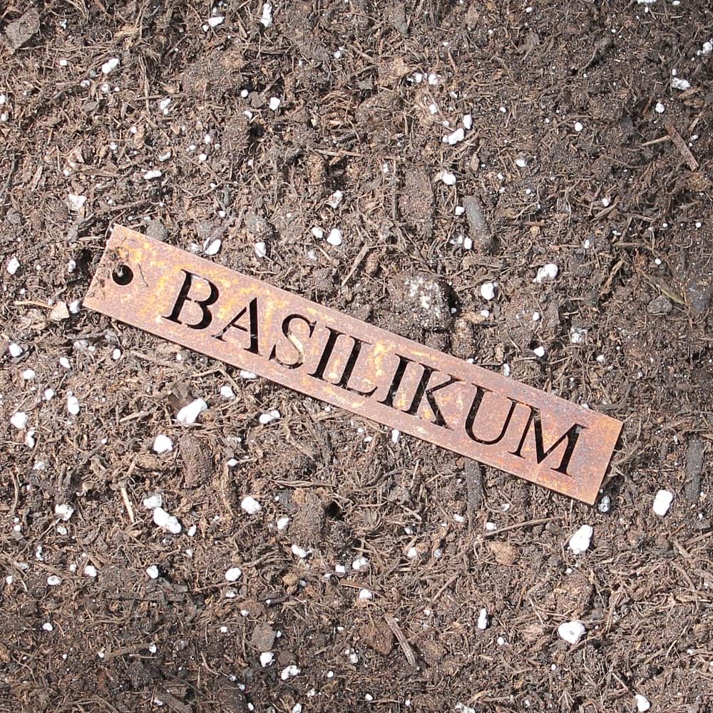 Rost Kräuterschild Basilikum