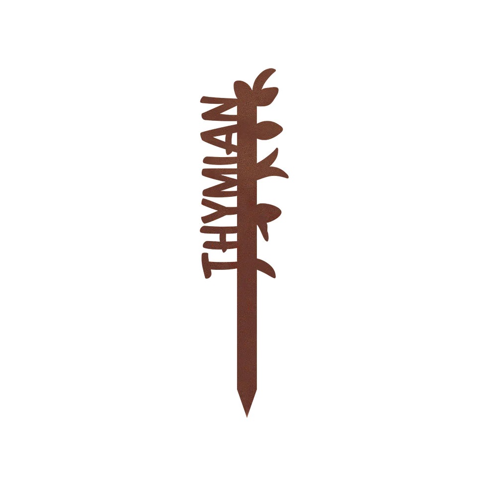 Rost Kräuterschild Schriftzug Thymian