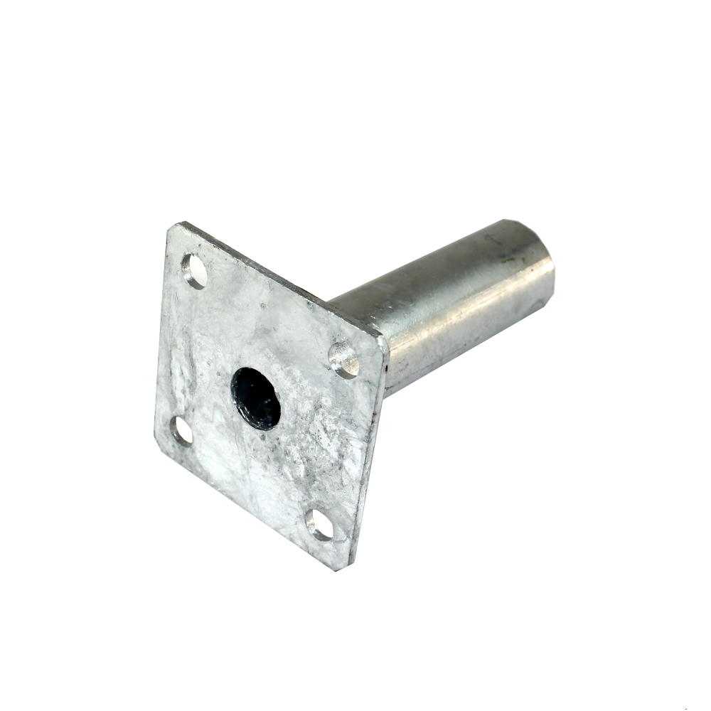 Bodenplatte für Rundpfosten 48mm, 100x100x4,0mm,  verzinkt
