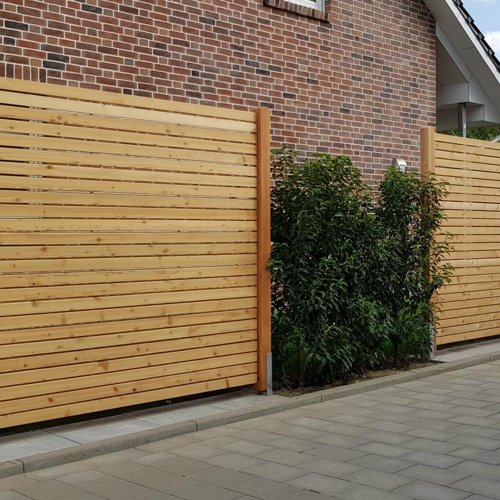 Holz-Design-Zaun Sichtschutz Rhombus Lärche 1800x1800 mm