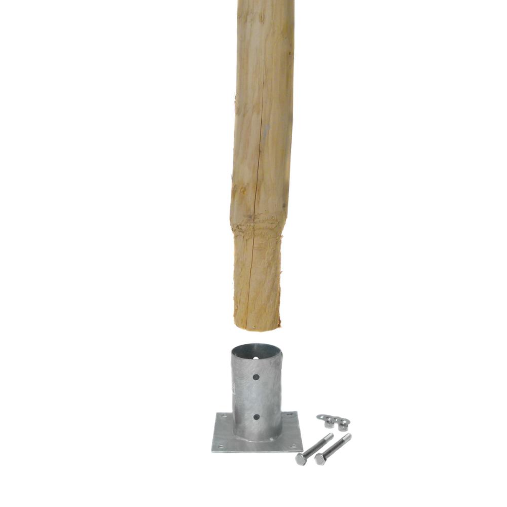 Staketenzaun 0800 mm Holzpfahl Kastanie 090/110 mm Aufschraubhülse