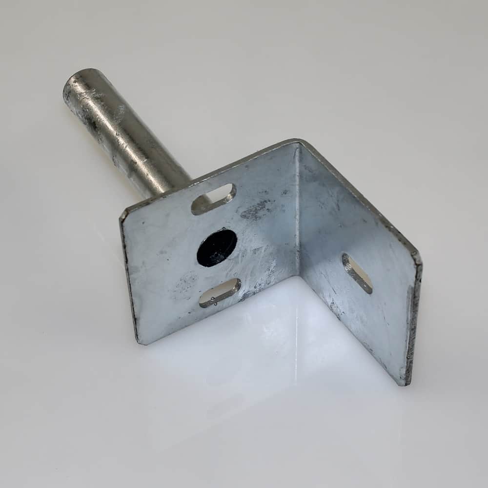 Bodenplatte für Rundpfosten 34mm / auf L-Stein / verzinkt