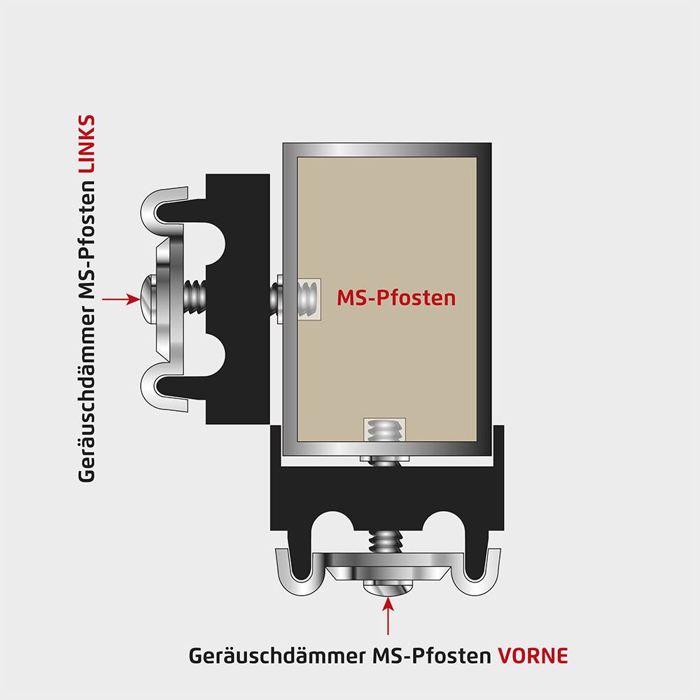 Höhe 0630 mm Wahlfarbe, Zaunpfosten Typ MS Eck
