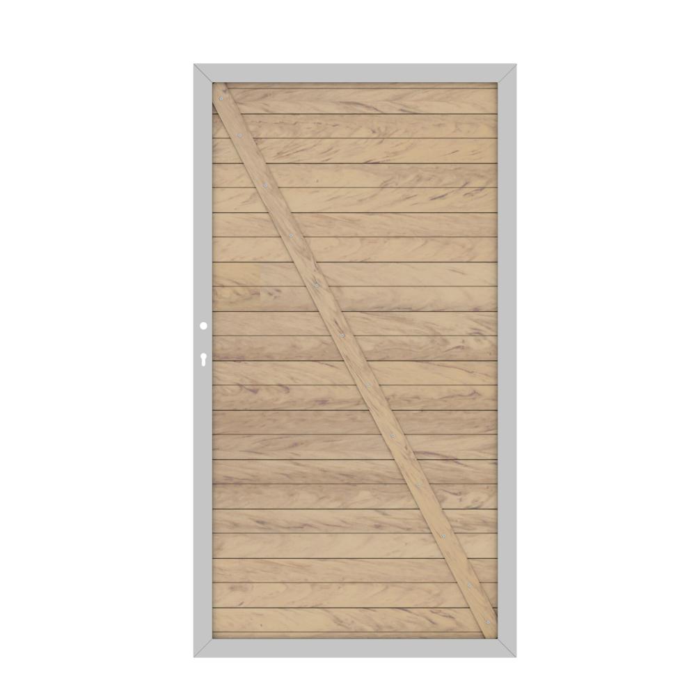 Tor WPC Classic 0980 x 1800 mm 1flgl. sand/silber DIN rechts