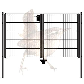 Gartentor 2-flgl. 1980x1830 mm anthrazit, LGT 1