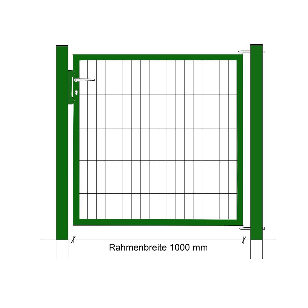 Industrie-Kombitor 0800x0990mm 1-flgl, moosgrün