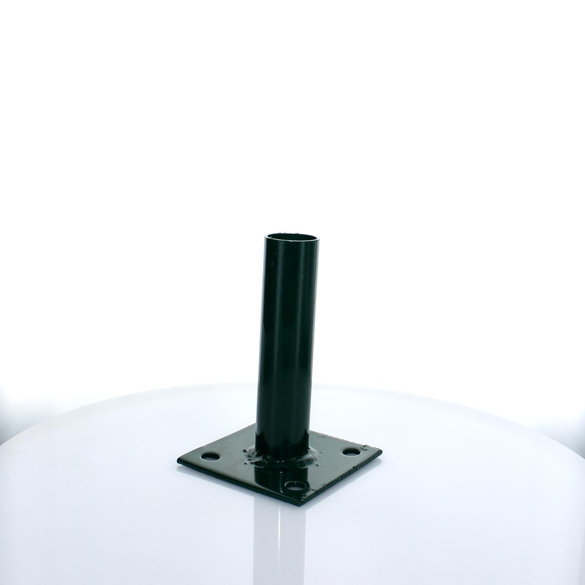 Bodenplatte für Rundpfosten 42mm / 100x100x4,0mm kurz grün