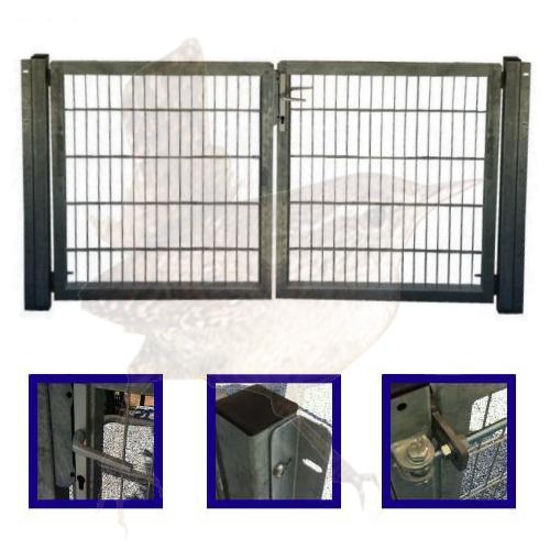 Gartentor 2-flgl. 2000x1400 mm verzinkt, LGT Vario