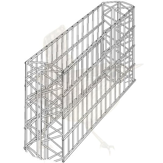 Wandsystem 230 mm Pergone® - 1200 mm Grundelement verzinkt