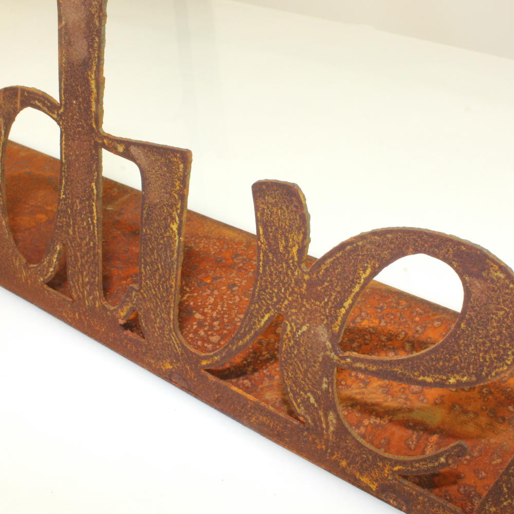 Rost Advent Schriftzug auf Platte 600 mm