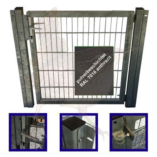 Gartentor 1-flgl. 1000x2000 mm anthrazit, LGT Vario