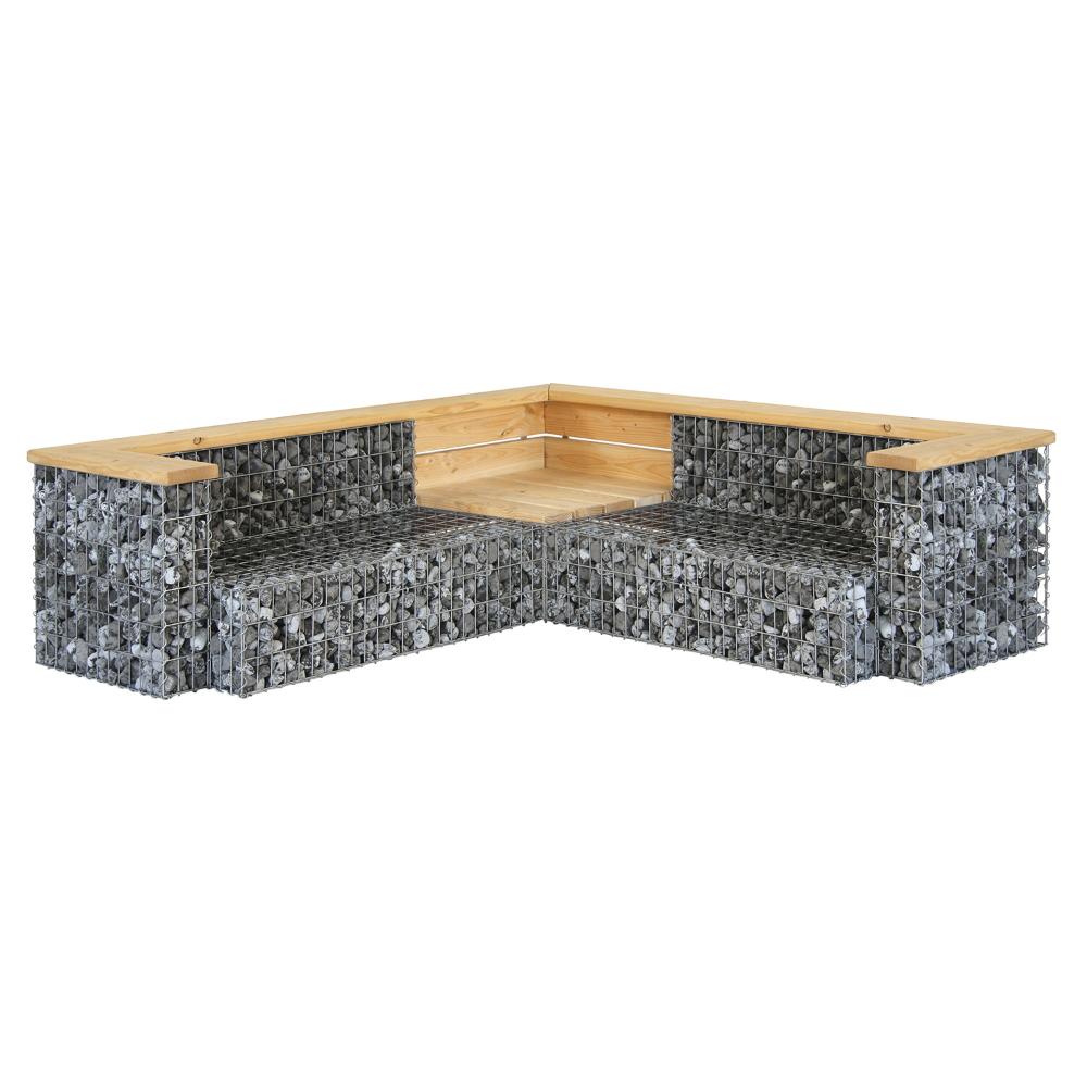 Gabionen Gartenlounge Ecksofa