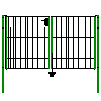 Gartentor 2-flgl. 2980x0830 mm grün, LGT 1