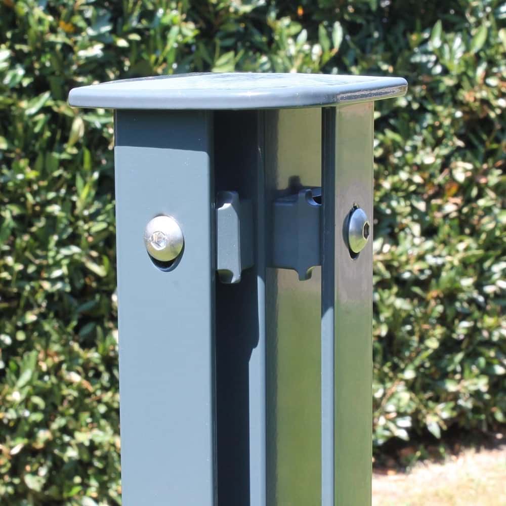 Höhe 0630 mm anthrazit, Zaunpfosten 60x60 Typ HS Eck