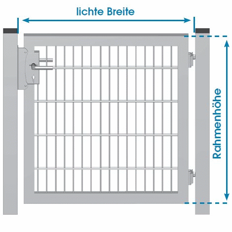 Gartentor 1-flgl. 1250x1200 mm, beschichtet Farben 1, KT 2