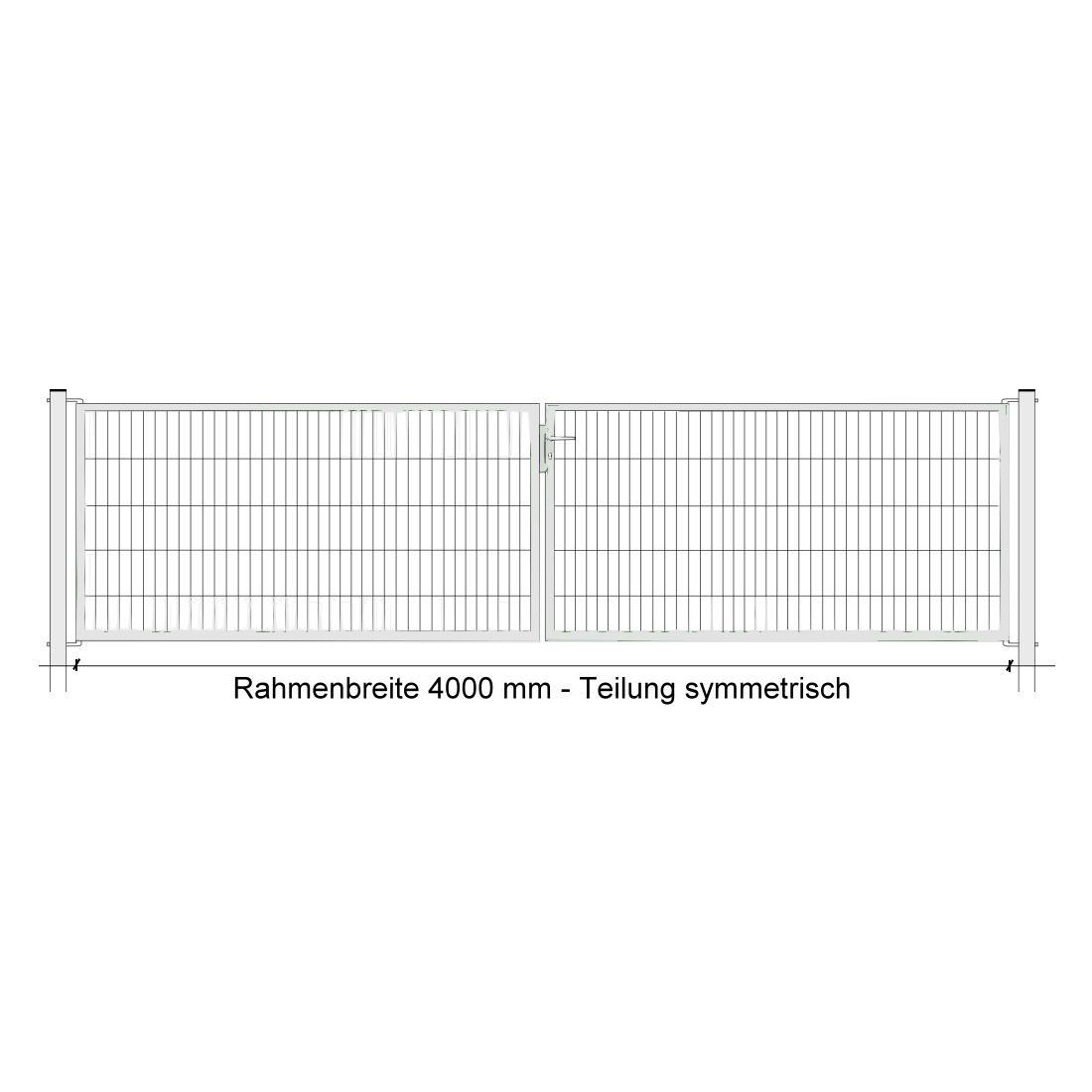 Industrie-Kombitor 0800x4000mm 2-flgl symmetrisch, verzinkt