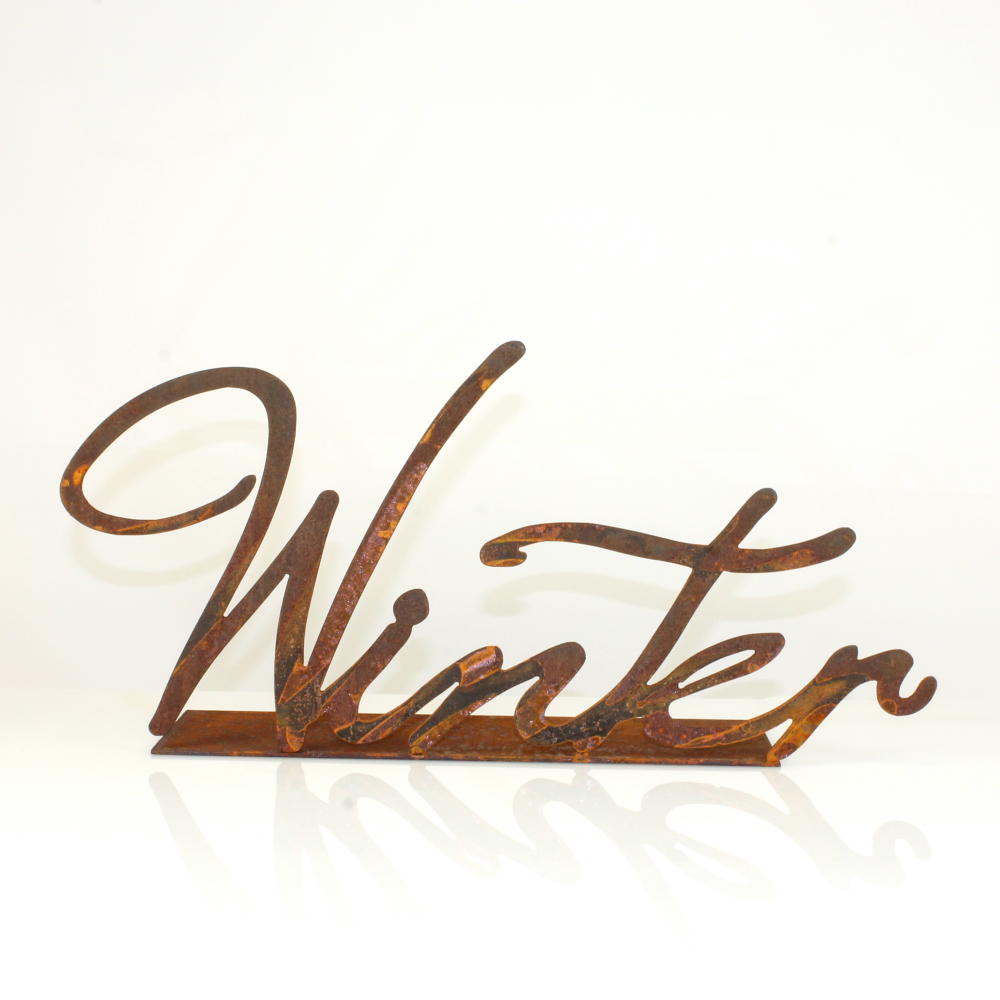 Rost Schild Winter 590 x 280 mm auf Platte