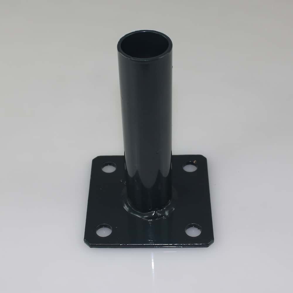 Bodenplatte für Rundpfosten 42mm / 100x100x4,0mm kurz anthrazit