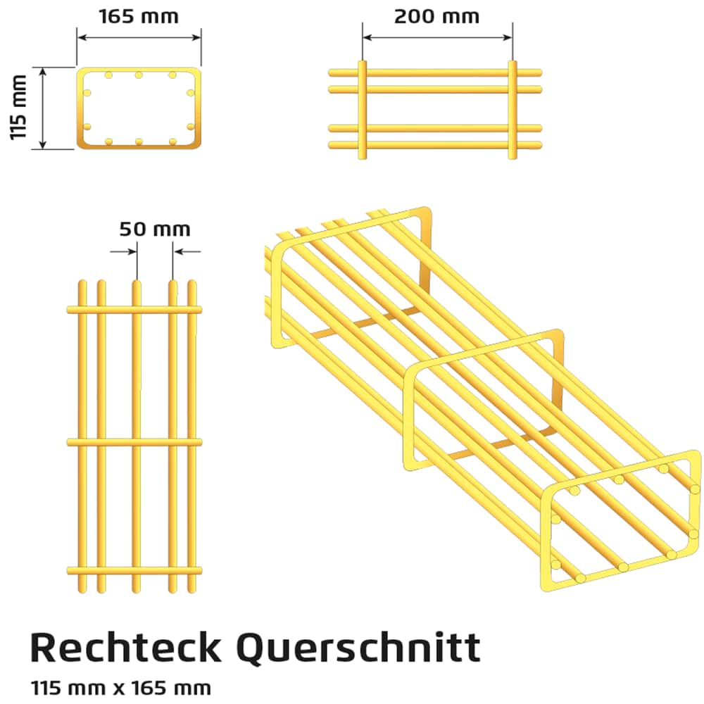 Ranksäule 1806 mm, Rechteck feuerverzinkt