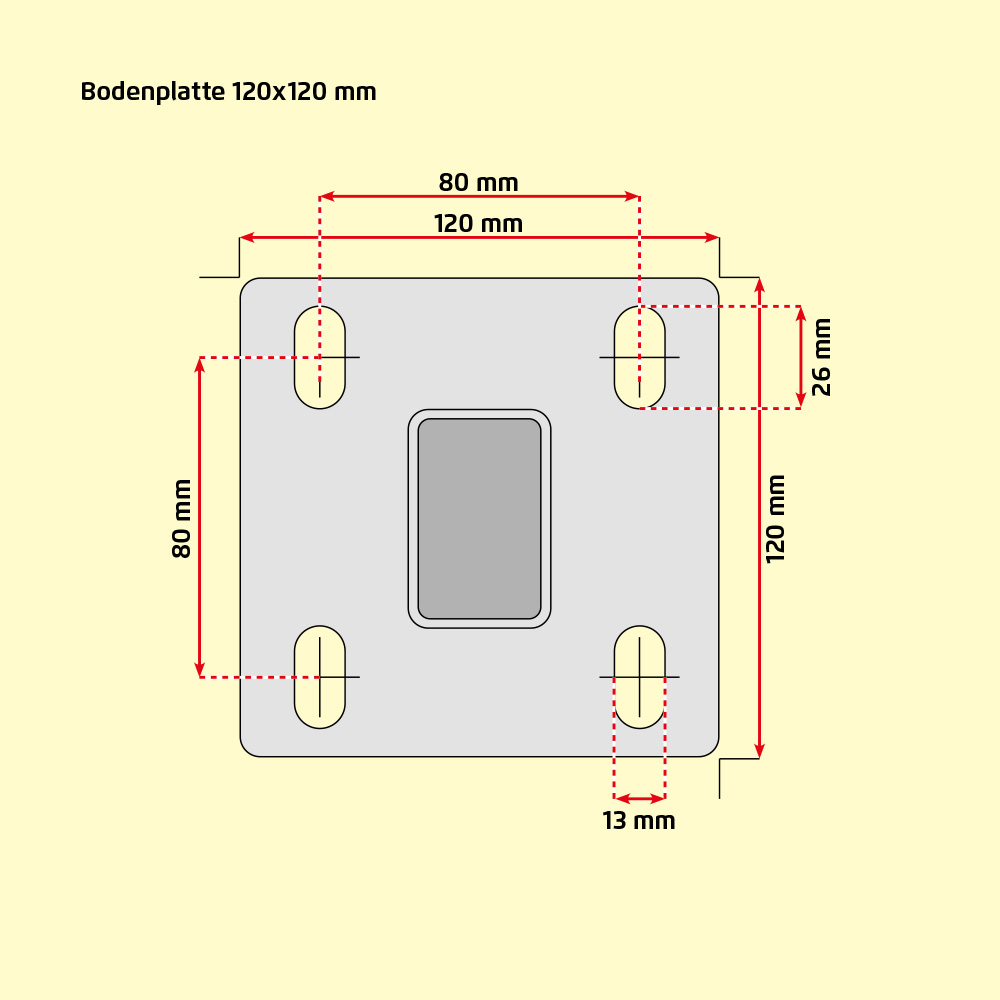 Höhe 0830 mm Zaunpfosten mit angeschweißter Bodenplatte anthrazit (Mitte)