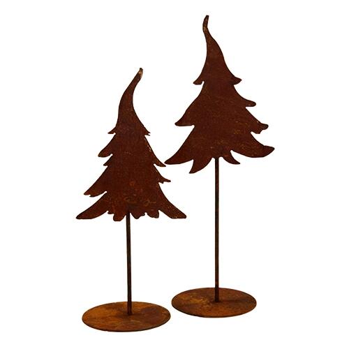 Rost Tannenbaum 2er Set  420-530 mm Wibbly Wobbly auf Platte